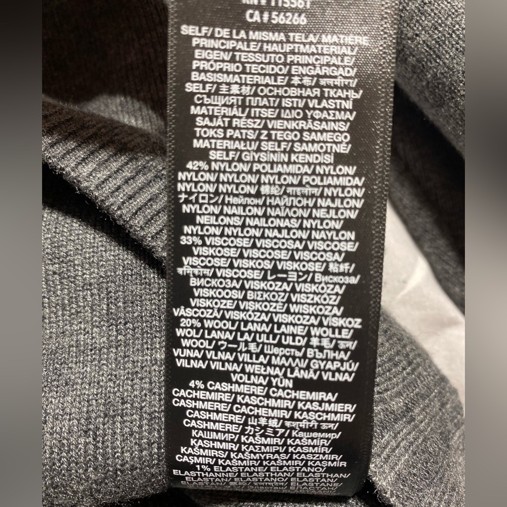NWOT 7 For All Mankind Cashmere Blend Grey Knit Drawstring Sweater Hoodie XL - Picture 11 of 12